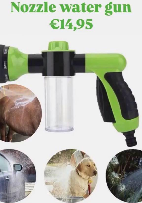 Nozzle water gun €14,95 voor het wassen van uw viervoeter, Dieren en Toebehoren, Reptielen en Amfibieën | Toebehoren, Nieuw, Ophalen of Verzenden