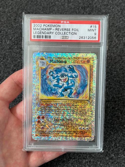 Pokémon PSA 9 Machamp Rev. holo #15 legendary collection, Hobby en Vrije tijd, Verzamelkaartspellen | Pokémon, Zo goed als nieuw