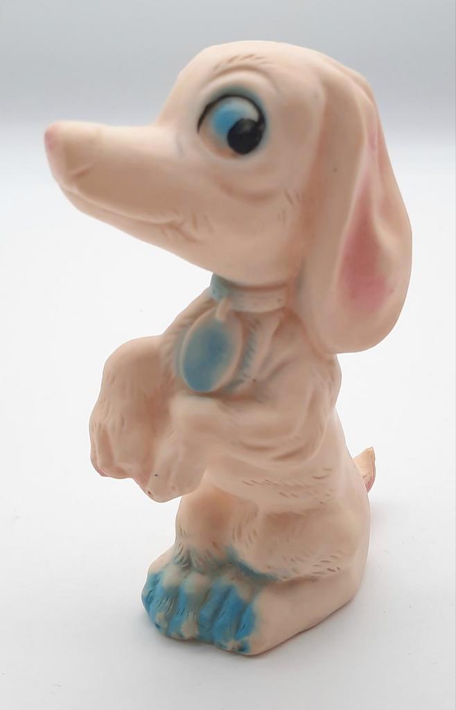 Vintage rubber piep hond Rubbertoys Italy ca. 13,5cm hoog, Verzamelen, Poppetjes en Figuurtjes, Gebruikt, Ophalen of Verzenden