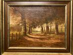 Schilderij van een bospad (Oisterwijk), Antiek en Kunst, Kunst | Schilderijen | Klassiek, Ophalen of Verzenden