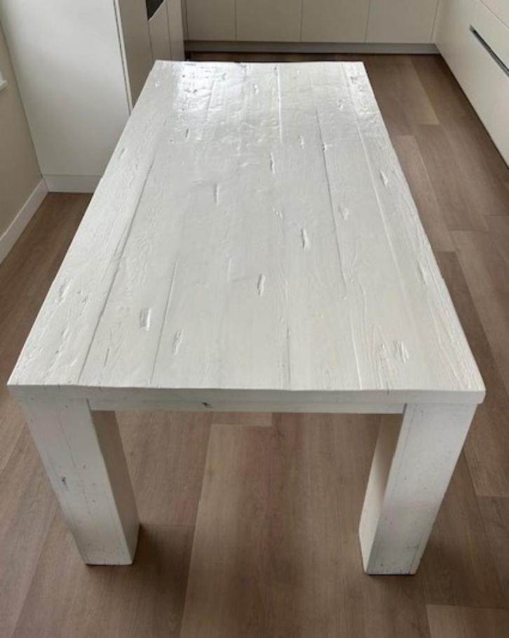Witte eetkamertafel, Huis en Inrichting, Tafels | Eettafels, Gebruikt, 50 tot 100 cm, 150 tot 200 cm, Vijf personen of meer, Rechthoekig