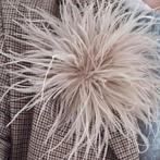 Broche veren/ Haarclip/ Hoedaccesoire/ Beige/ Nieuw/ Cadeau, Ophalen of Verzenden, Nieuw, Beige, Overige materialen
