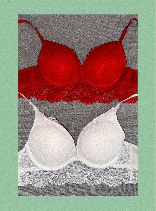 Twee push up bh’s (H&M), Kleding | Dames, Ondergoed en Lingerie, BH, Rood, Ophalen of Verzenden
