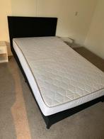 120x200 zwart bed met matra & hoofdbord, Ophalen, Zwart, Zo goed als nieuw, Twijfelaar
