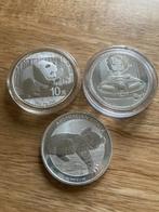 3 stuks 1 Oz zilveren munten, Ophalen of Verzenden, Zilver