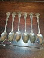 Een leuke verzilverde theelepels met parelrand, 6st., Antiek en Kunst, Ophalen of Verzenden