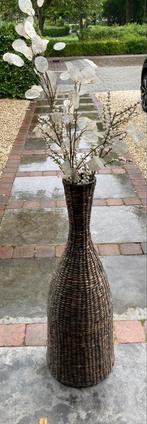 Rieten vaas donkerbruin te koop, Huis en Inrichting, Woonaccessoires | Vazen, Ophalen, Overige kleuren, Minder dan 50 cm, Glas
