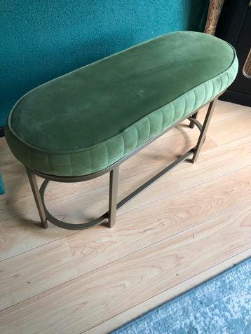 Bankje poef karwij velvet velour groen beschikbaar voor biedingen
