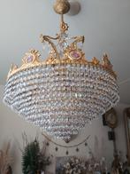 een swarovski kristallen kroonluchter met porselein Medaillo, Ophalen of Verzenden, Zo goed als nieuw