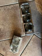 Houten rekje met 3 glaasjes en klein rekje met 2 glaasjes, Huis en Inrichting, Woonaccessoires | Wijnrekken, Ophalen, Gebruikt