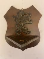 40er jaren pijpenrek ( 3 ) bronzen plaquette van leeuw., Ophalen of Verzenden, Landmacht, Nederland