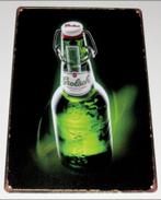 GROLSCH : Metalen Bord Grolsch Bier Beugelfles, Verzamelen, Biermerken, Nieuw, Reclamebord, Plaat of Schild, Grolsch, Verzenden