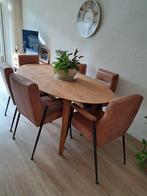 Stijlvolle ovale eethoek, Huis en Inrichting, Tafels | Eettafels, Ophalen, Gebruikt, 100 tot 150 cm, Teakhout