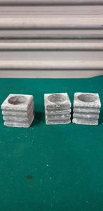 Theelicht houders van steen, beton look, 3 stuks, Ophalen of Verzenden
