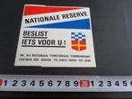 sticker leger natres nationale reserve beslist iets voor u, Verzamelen, Ophalen, Zo goed als nieuw, Bedrijf of Vereniging