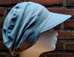 Chemo/ haarverlies tricot pet oudgroen/stipje., Ophalen of Verzenden, Nieuw, Muts