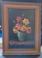 Bloemen in vaas, gouden lijst, Ophalen of Verzenden