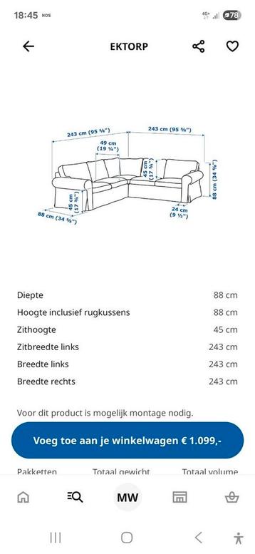 Ikea Ektorp hoekbank bankstel MOET SNEL WEG! - afbeelding 8