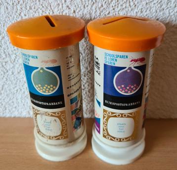 Vintage Rijks Post Spaarbank RPS  Schoolsparen spaarpot 2 x beschikbaar voor biedingen