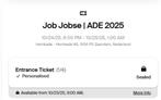 Job Jobse ADE Hemkade 4 tickets 24/10, Tickets en Kaartjes, Drie personen of meer, Oktober