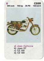 Kwartetkaart Jawa California, Ophalen of Verzenden, Gebruikt, Motoren