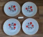 4 Jordaan stijl Kitsch vintage wit/goud diepe borden 19,5 cm, Ophalen of Verzenden, Zo goed als nieuw, Bord(en), Overige stijlen