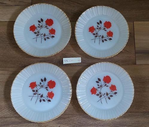 4 Jordaan stijl Kitsch vintage wit/goud diepe borden 19,5 cm, Huis en Inrichting, Keuken | Servies, Zo goed als nieuw, Bord(en)