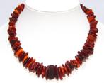 Schitterende 41 CM Antieke Baltische Barnsteen Ketting, Verzenden, Zilver, Ketting, Met edelsteen