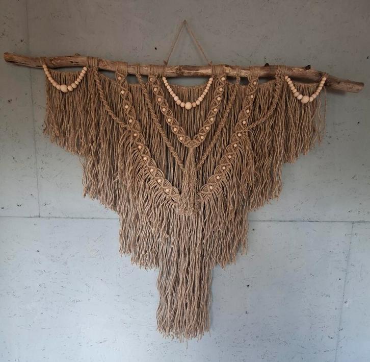 Nieuwe handgemaakte macrame jute wandkleed, Huis en Inrichting, Woonaccessoires | Wanddecoraties, Nieuw, Ophalen of Verzenden