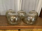 5 mooie  vintage glazen lampenkappen, Ophalen of Verzenden, Rond, Minder dan 25 cm