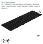 NIEUW! HP notebook toetsenbord 733688-031 €121,99, Ophalen of Verzenden, Qwerty, Nieuw