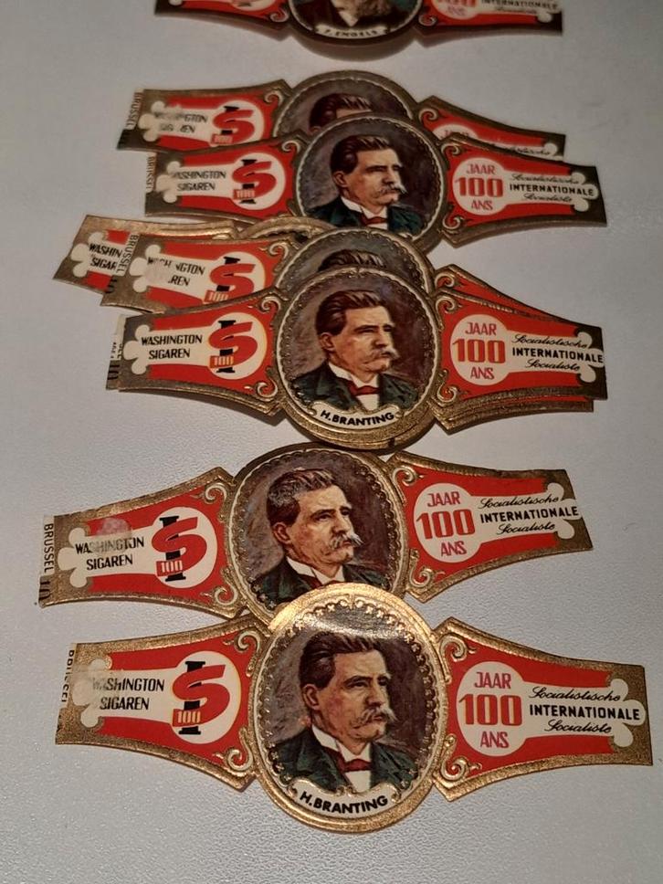 Washington sigarenbandjes - H. Branting - Uniek!, Verzamelen, Rookartikelen, Aanstekers en Luciferdoosjes, Gebruikt, Sigarenbandjes