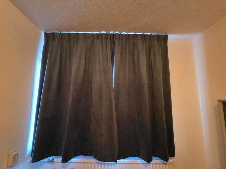 gordijnen blauwe kleur, Huis en Inrichting, Stoffering | Gordijnen en Lamellen, Zo goed als nieuw, 200 cm of meer, 200 cm of meer