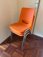 Oranje Kunststof Stapelstoelen - Set van 3, Huis en Inrichting, Stoelen, Kunststof, Gebruikt, Overige kleuren, Drie