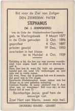 Pater Wilhelmus Jenniskens 1877 Vierlingsbeek +1939 Handel, Verzenden, Bidprentje