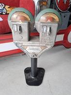 Leuke oude Dubbele parkeermeter uit België op standaard., Verzamelen, Eu, Gebruikt, Eu, Ophalen of Verzenden