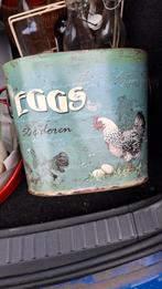 Groot brocant blik emmer pasen eieren kip emaille, Ophalen of Verzenden, Gebruikt, Overige