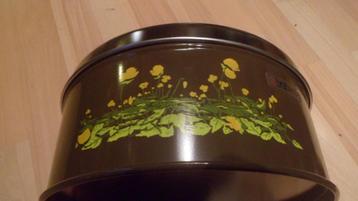 Vintage Brabantia voorraadblik bruin 22 cm. koekblik blik beschikbaar voor biedingen