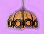 Mooie vintage retro lamp rotan bamboo lamp, Ophalen of Verzenden, Gebruikt, Hout, Minder dan 50 cm