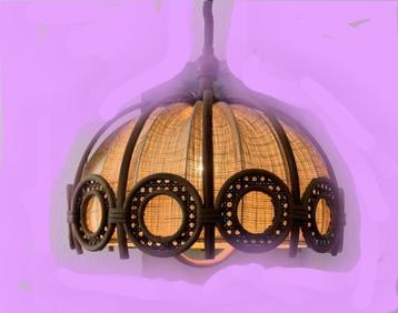 Mooie vintage retro lamp rotan bamboo lamp  beschikbaar voor biedingen