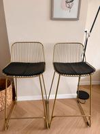 Stijlvolle goudkleurige barkrukken - hoogte 65 cm, Ophalen, Met voetsteun, 60 tot 90 cm, Zo goed als nieuw