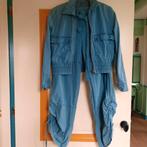 Apart Jeansblauw dames pak broek jasje zomer dunne stof, Gedragen, Blauw, Kostuum of Pak, Maat 38/40 (M)