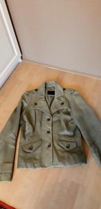 Olijfgroen leren jasje maat L, Ophalen of Verzenden, Zo goed als nieuw, Maat 38/40 (M), Groen