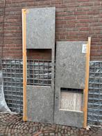 Composiet Natuursteen Keukenblad L-vormig met Spoelbak Uitsp, Ophalen, Gebruikt, 200 cm of meer, Minder dan 100 cm