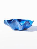 Fruitschaal grote schelp keramiek blauw, Verzenden, Zo goed als nieuw, Porselein of Keramiek