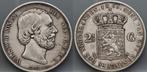 Zilveren rijksdaalder 1866 - 2 1/2 gulden 1866 Willem 3, Koning Willem III, Verzenden, Zilver, Losse munt