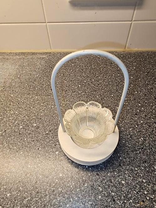 Vintage Kandelaar met Glazen Houder, Huis en Inrichting, Woonaccessoires | Kandelaars en Kaarsen, Gebruikt, Kandelaar, Minder dan 25 cm