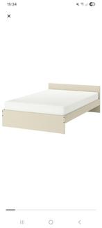 Leuk bed, Huis en Inrichting, Slaapkamer | Bedden, Ophalen, Beige, 140 cm, Zo goed als nieuw