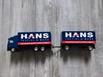 Hans Textiel & Mode vrachtwagen met aanhanger 1:87, Hobby en Vrije tijd, Modelauto's | 1:87, Ophalen of Verzenden, Bus of Vrachtwagen