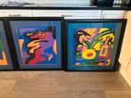 4 kleurrijke schilderen van schilder Tai, Antiek en Kunst, Kunst | Schilderijen | Abstract, Ophalen